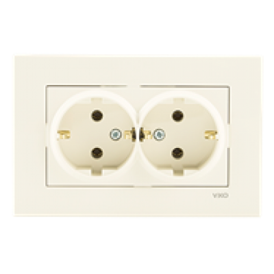 VİKO-KARRE KREM İKİLİ TOPRAKLI PRİZ